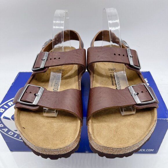 Birkenstock Milano Leather Sandals Vintage Roast Leather Mens EU 44 US 11-11.5 R - Picture 4 of 10